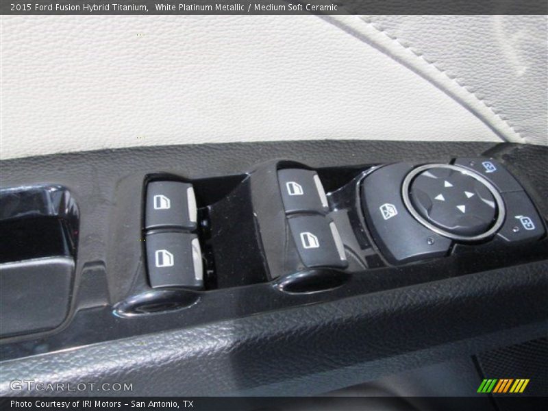 White Platinum Metallic / Medium Soft Ceramic 2015 Ford Fusion Hybrid Titanium