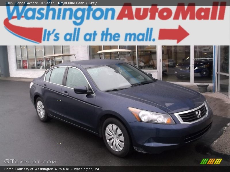 Royal Blue Pearl / Gray 2009 Honda Accord LX Sedan