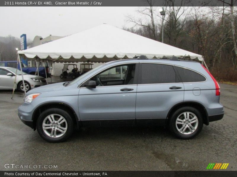 Glacier Blue Metallic / Gray 2011 Honda CR-V EX 4WD
