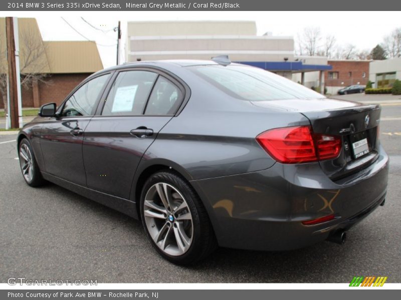 Mineral Grey Metallic / Coral Red/Black 2014 BMW 3 Series 335i xDrive Sedan