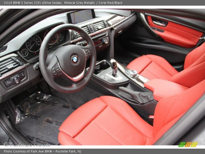 Mineral Grey Metallic / Coral Red/Black 2014 BMW 3 Series 335i xDrive Sedan