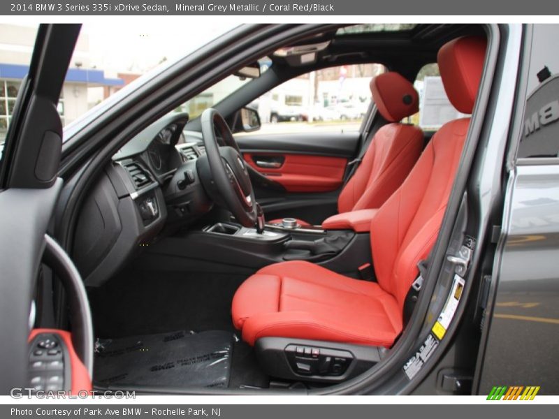 Mineral Grey Metallic / Coral Red/Black 2014 BMW 3 Series 335i xDrive Sedan