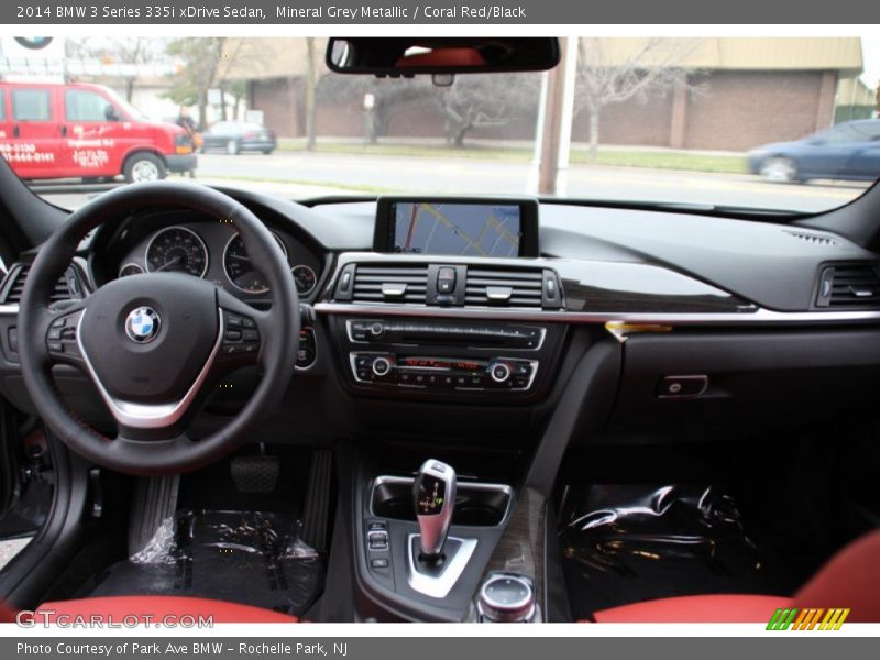 Mineral Grey Metallic / Coral Red/Black 2014 BMW 3 Series 335i xDrive Sedan