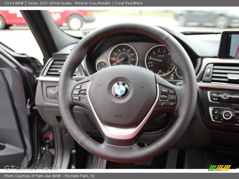 Mineral Grey Metallic / Coral Red/Black 2014 BMW 3 Series 335i xDrive Sedan