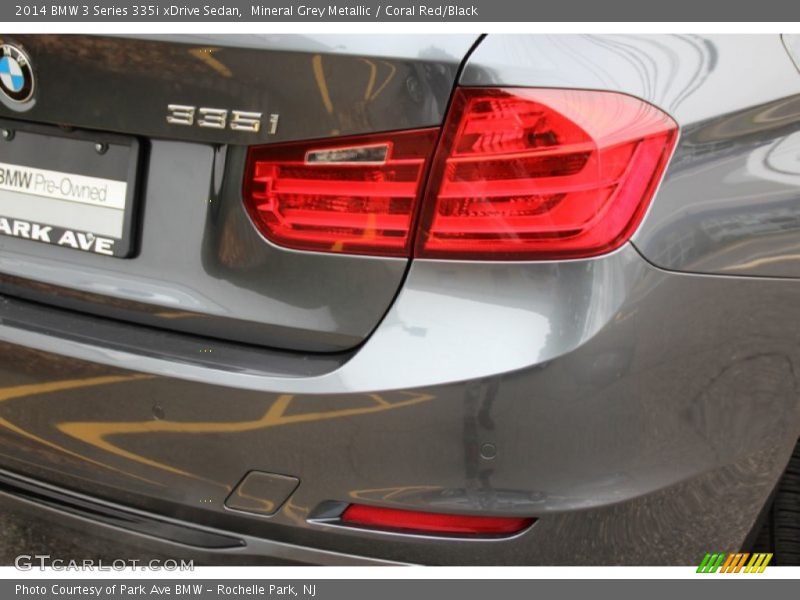 Mineral Grey Metallic / Coral Red/Black 2014 BMW 3 Series 335i xDrive Sedan