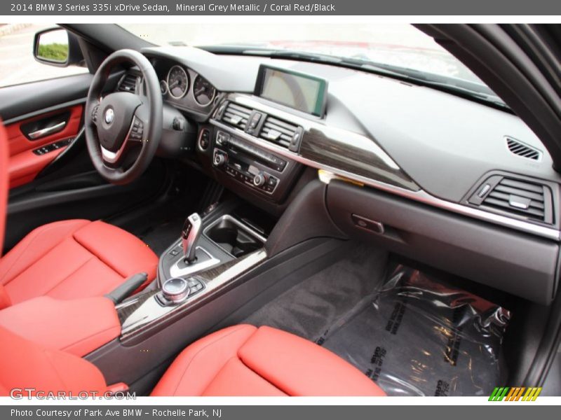Mineral Grey Metallic / Coral Red/Black 2014 BMW 3 Series 335i xDrive Sedan