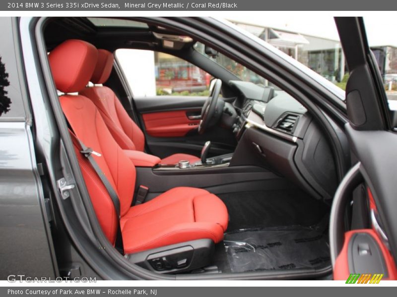 Mineral Grey Metallic / Coral Red/Black 2014 BMW 3 Series 335i xDrive Sedan