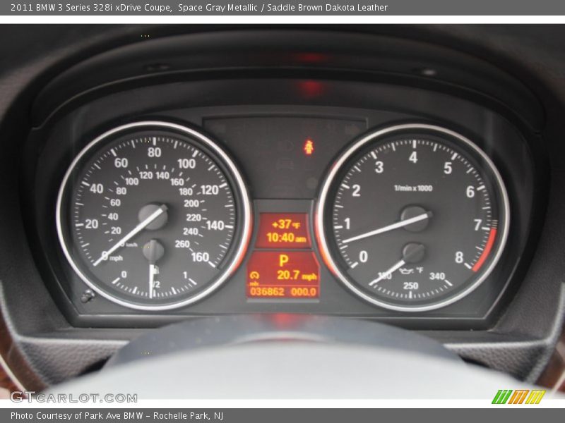 Space Gray Metallic / Saddle Brown Dakota Leather 2011 BMW 3 Series 328i xDrive Coupe