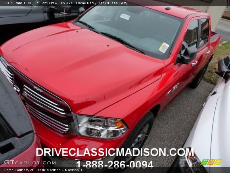 Flame Red / Black/Diesel Gray 2015 Ram 1500 Big Horn Crew Cab 4x4