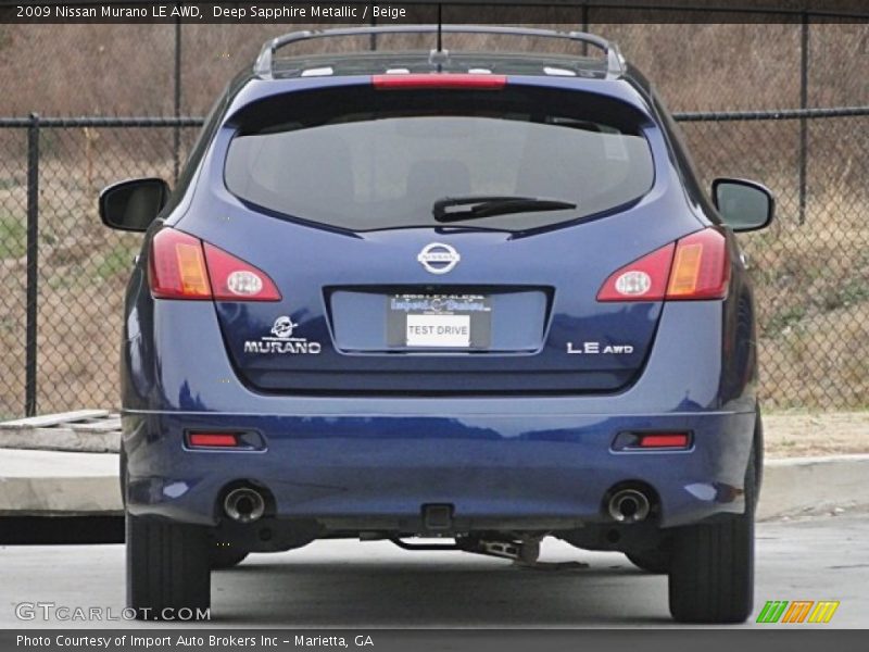 Deep Sapphire Metallic / Beige 2009 Nissan Murano LE AWD