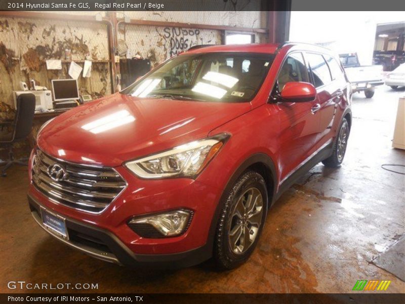 Regal Red Pearl / Beige 2014 Hyundai Santa Fe GLS