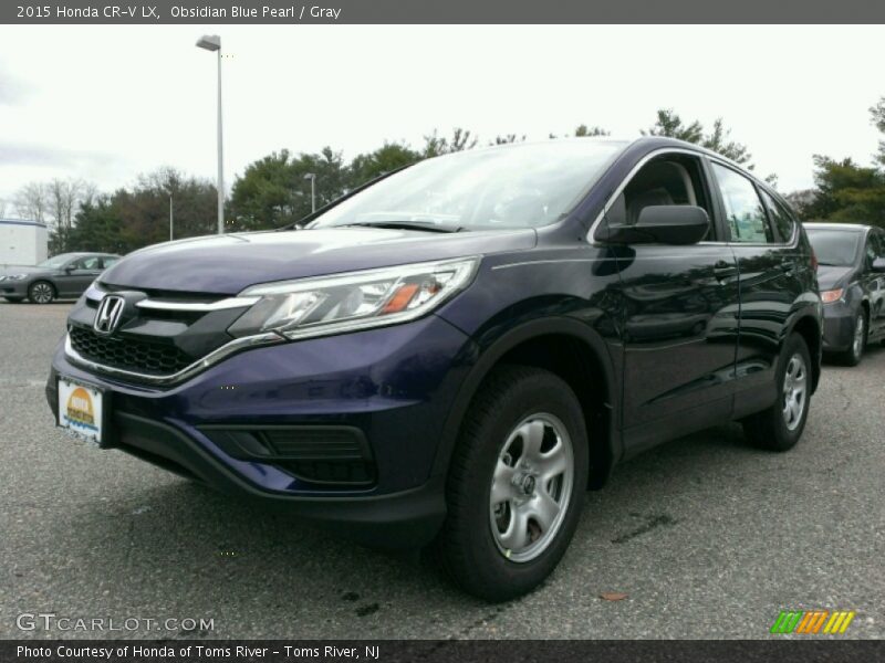 Obsidian Blue Pearl / Gray 2015 Honda CR-V LX