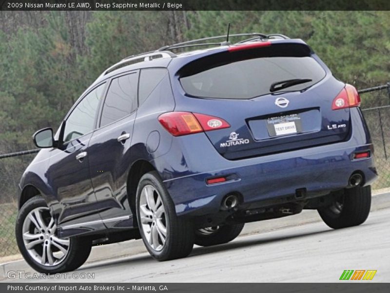 Deep Sapphire Metallic / Beige 2009 Nissan Murano LE AWD