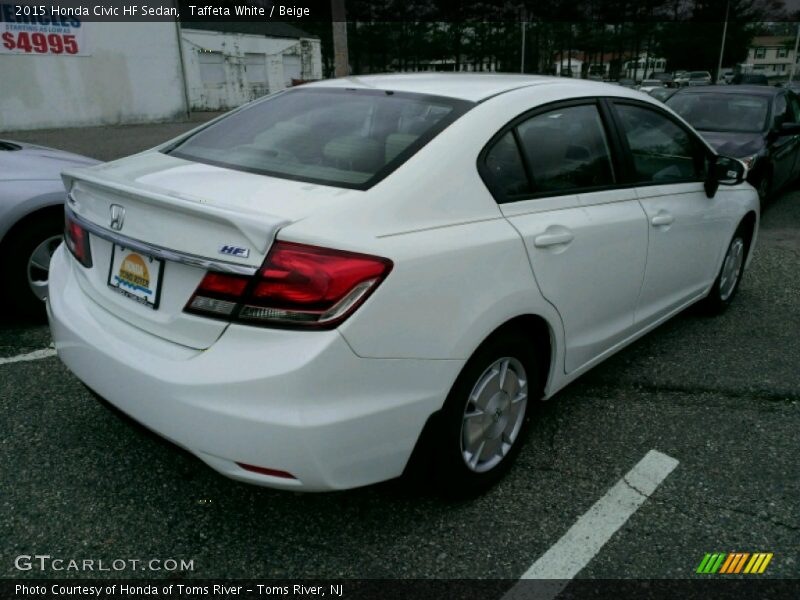 Taffeta White / Beige 2015 Honda Civic HF Sedan