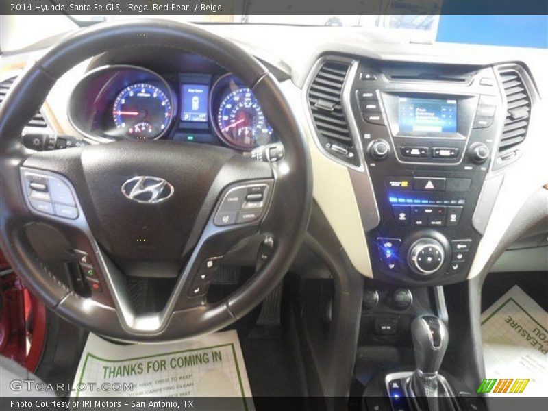 Regal Red Pearl / Beige 2014 Hyundai Santa Fe GLS