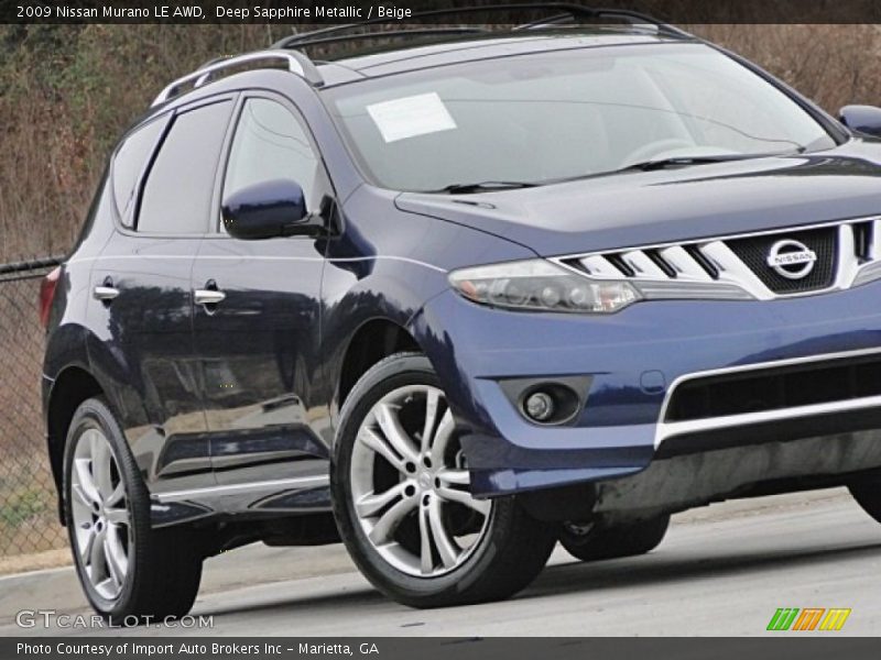 Deep Sapphire Metallic / Beige 2009 Nissan Murano LE AWD