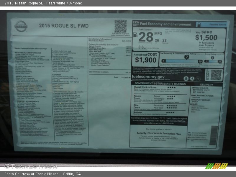 Pearl White / Almond 2015 Nissan Rogue SL