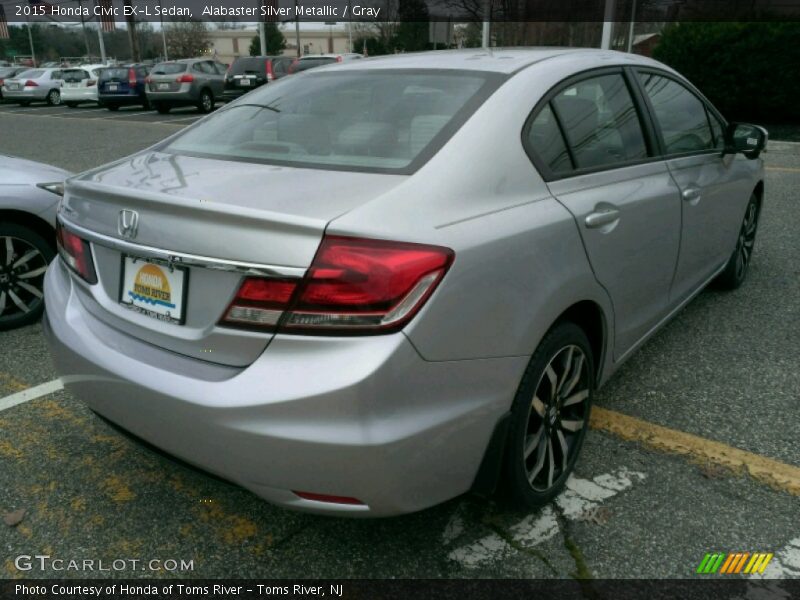 Alabaster Silver Metallic / Gray 2015 Honda Civic EX-L Sedan