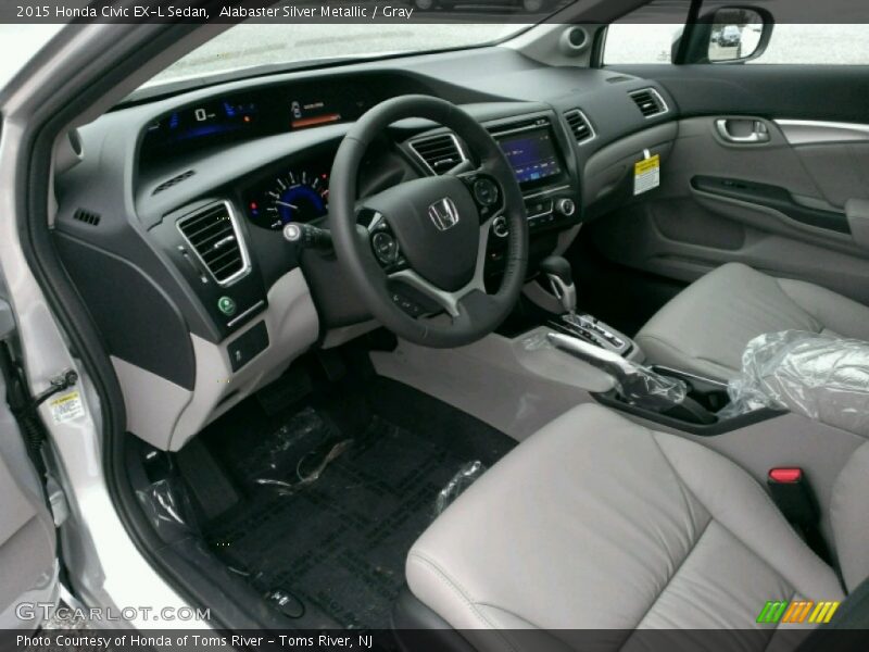 Alabaster Silver Metallic / Gray 2015 Honda Civic EX-L Sedan