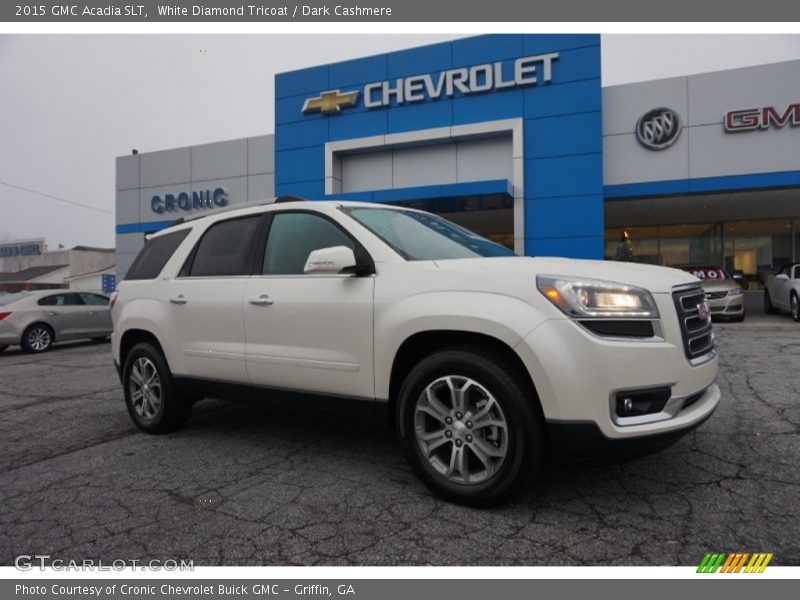 White Diamond Tricoat / Dark Cashmere 2015 GMC Acadia SLT