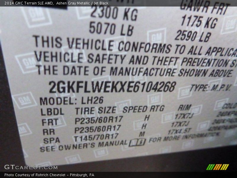 Ashen Gray Metallic / Jet Black 2014 GMC Terrain SLE AWD