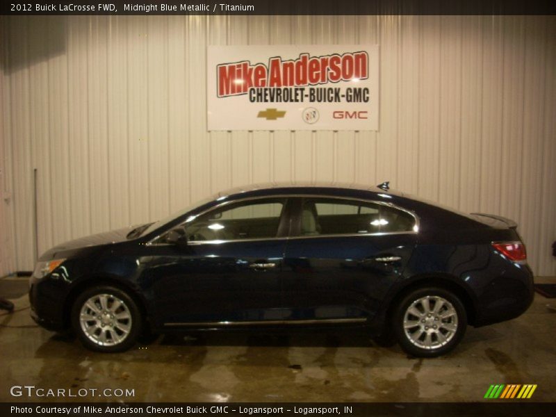 Midnight Blue Metallic / Titanium 2012 Buick LaCrosse FWD