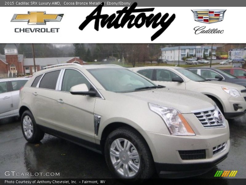 Cocoa Bronze Metallic / Ebony/Ebony 2015 Cadillac SRX Luxury AWD