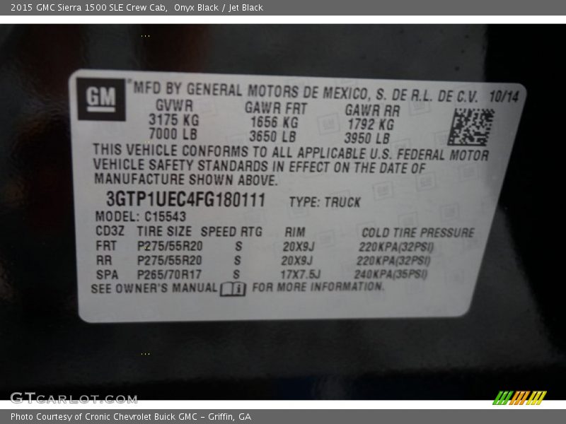Onyx Black / Jet Black 2015 GMC Sierra 1500 SLE Crew Cab