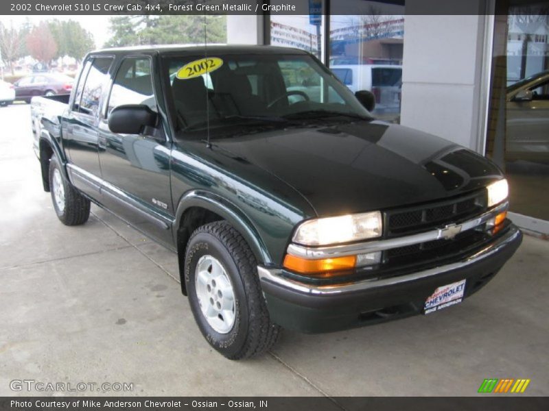 Forest Green Metallic / Graphite 2002 Chevrolet S10 LS Crew Cab 4x4