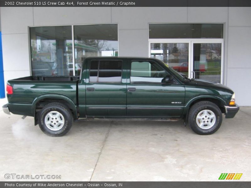 Forest Green Metallic / Graphite 2002 Chevrolet S10 LS Crew Cab 4x4