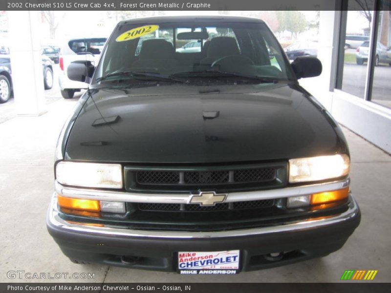 Forest Green Metallic / Graphite 2002 Chevrolet S10 LS Crew Cab 4x4