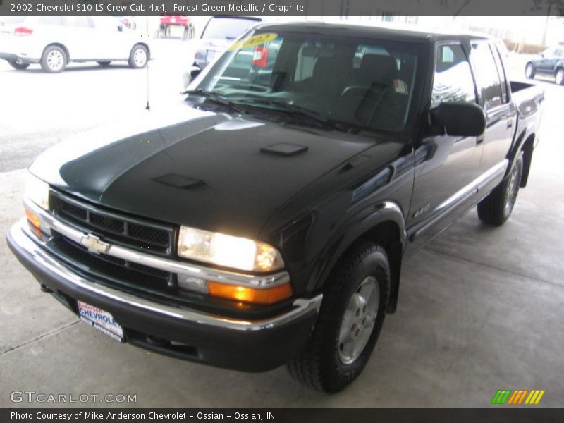 Forest Green Metallic / Graphite 2002 Chevrolet S10 LS Crew Cab 4x4