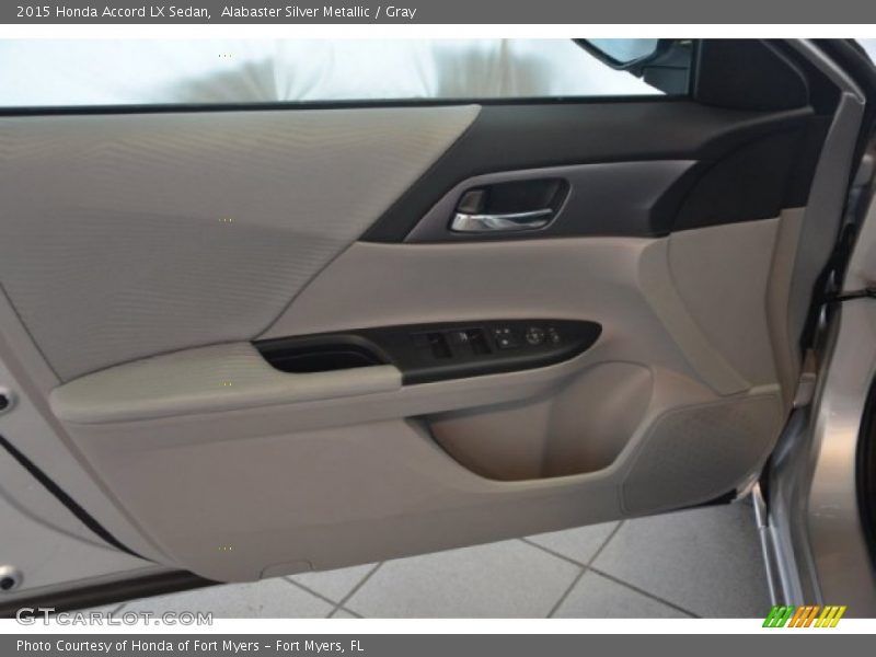Alabaster Silver Metallic / Gray 2015 Honda Accord LX Sedan