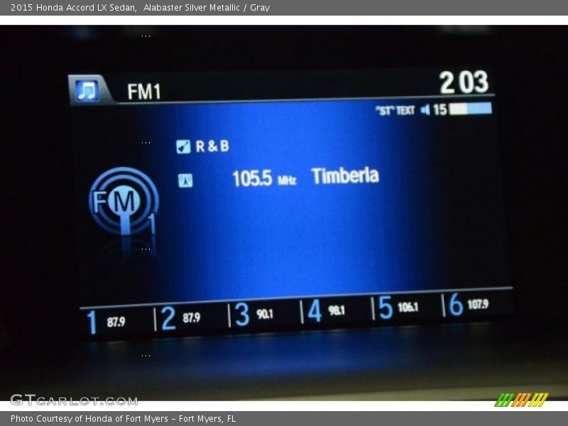 Alabaster Silver Metallic / Gray 2015 Honda Accord LX Sedan