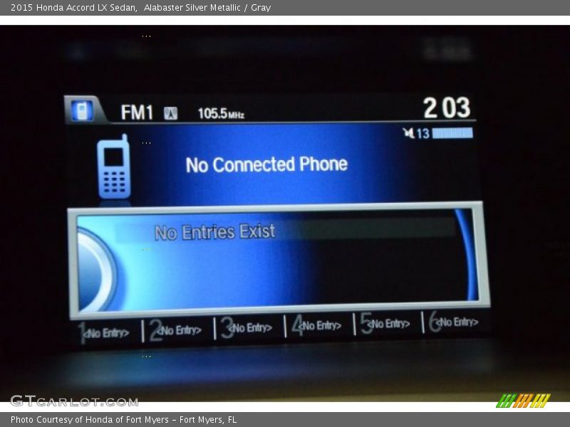 Alabaster Silver Metallic / Gray 2015 Honda Accord LX Sedan