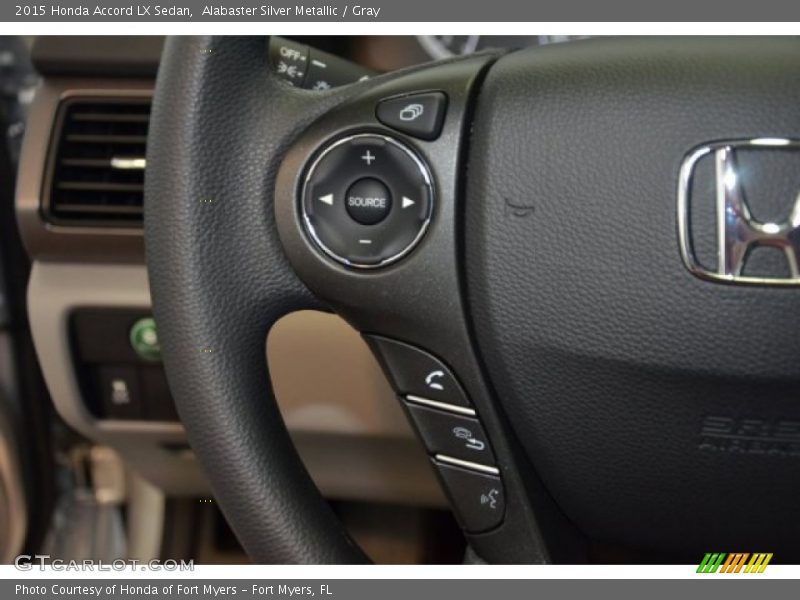Alabaster Silver Metallic / Gray 2015 Honda Accord LX Sedan