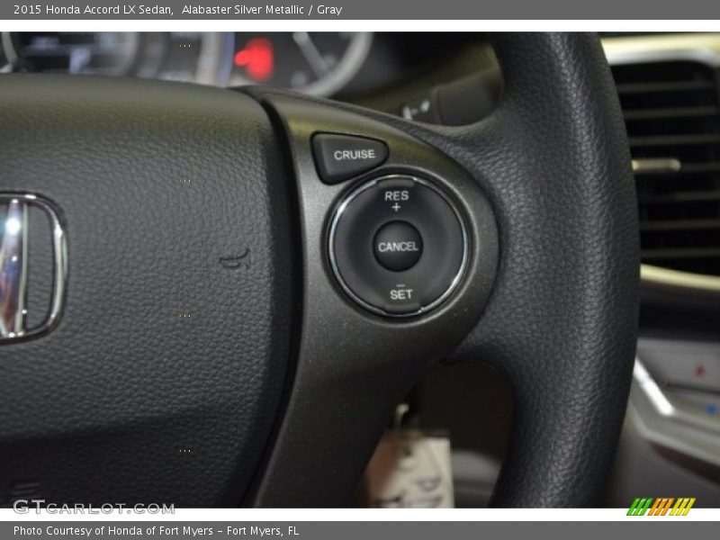Alabaster Silver Metallic / Gray 2015 Honda Accord LX Sedan