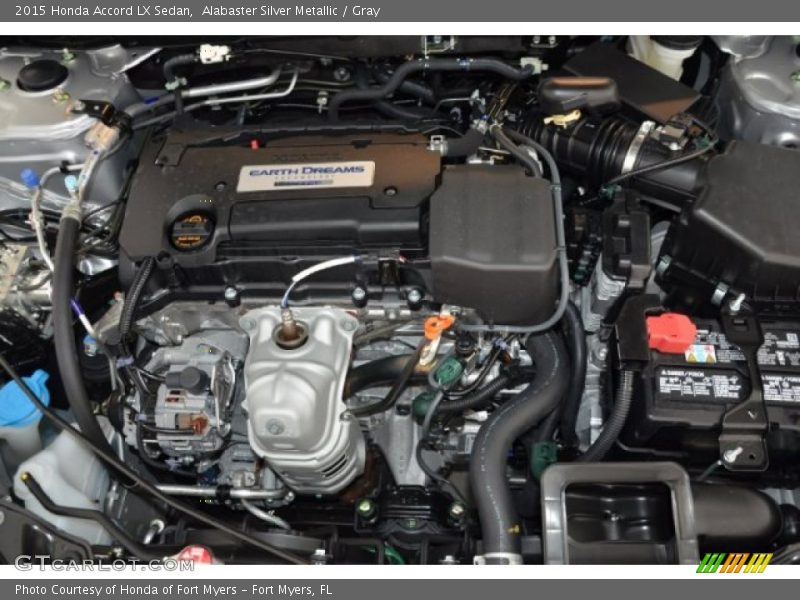 Alabaster Silver Metallic / Gray 2015 Honda Accord LX Sedan
