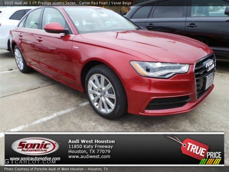 Garnet Red Pearl / Velvet Beige 2015 Audi A6 3.0T Prestige quattro Sedan