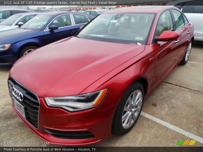 Garnet Red Pearl / Velvet Beige 2015 Audi A6 3.0T Prestige quattro Sedan