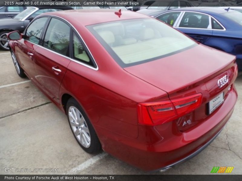 Garnet Red Pearl / Velvet Beige 2015 Audi A6 3.0T Prestige quattro Sedan