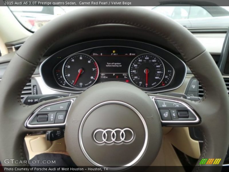 Garnet Red Pearl / Velvet Beige 2015 Audi A6 3.0T Prestige quattro Sedan