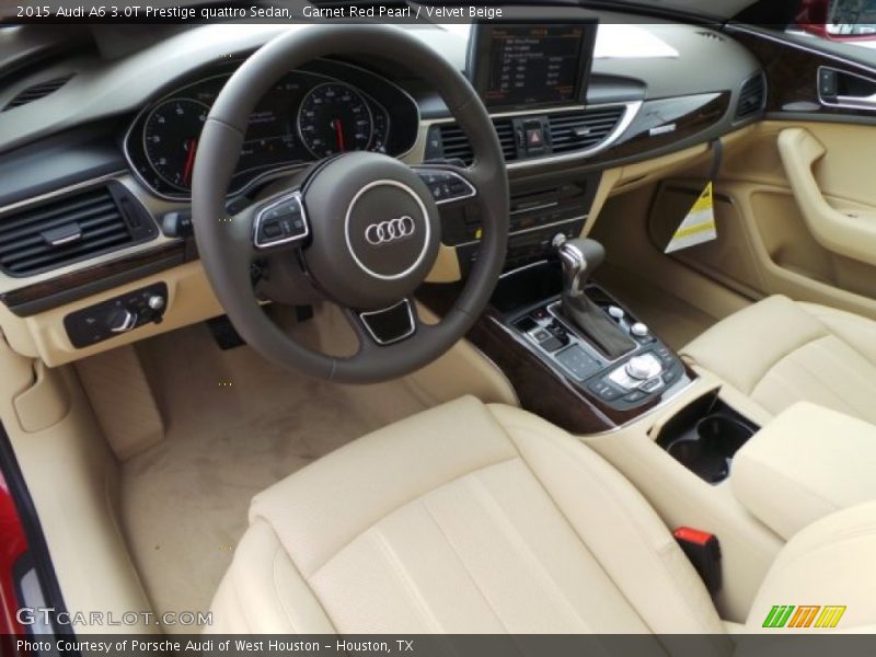 Garnet Red Pearl / Velvet Beige 2015 Audi A6 3.0T Prestige quattro Sedan