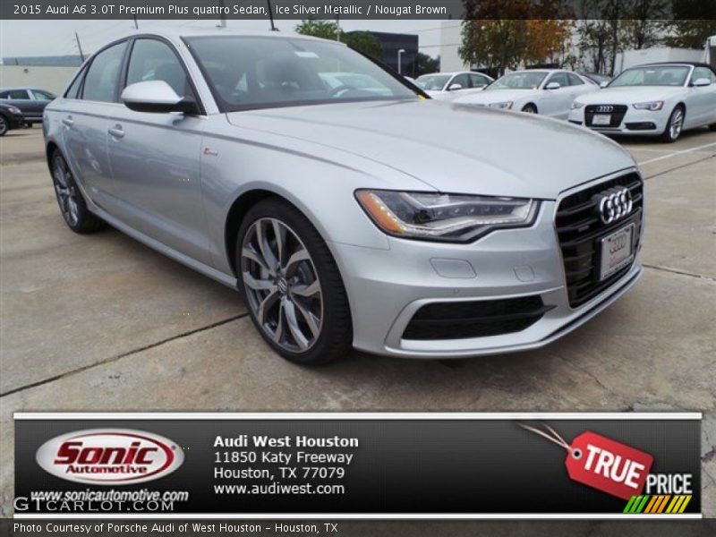 Ice Silver Metallic / Nougat Brown 2015 Audi A6 3.0T Premium Plus quattro Sedan