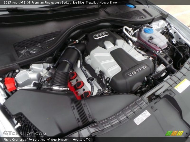 Ice Silver Metallic / Nougat Brown 2015 Audi A6 3.0T Premium Plus quattro Sedan