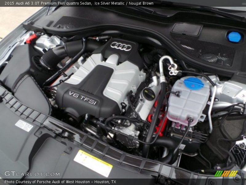 Ice Silver Metallic / Nougat Brown 2015 Audi A6 3.0T Premium Plus quattro Sedan