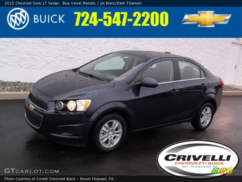 Blue Velvet Metallic / Jet Black/Dark Titanium 2015 Chevrolet Sonic LT Sedan