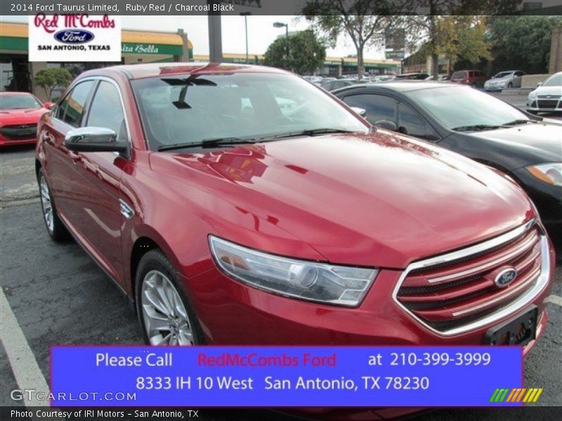 Ruby Red / Charcoal Black 2014 Ford Taurus Limited