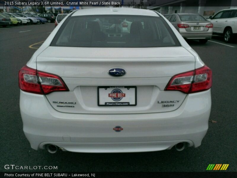 Crystal White Pearl / Slate Black 2015 Subaru Legacy 3.6R Limited