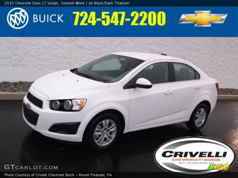 Summit White / Jet Black/Dark Titanium 2015 Chevrolet Sonic LT Sedan